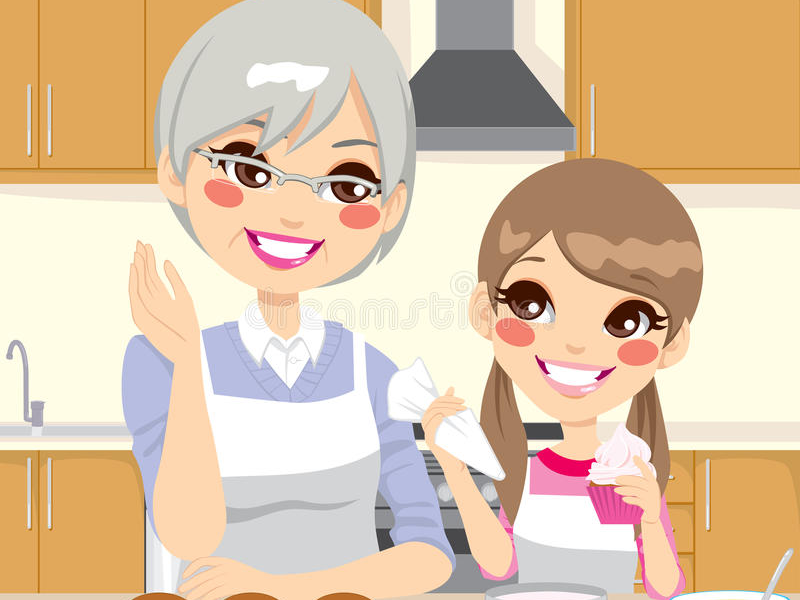 Grandparents enjoy cooking with their grandchildren
